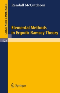 Immagine di copertina: Elemental Methods in Ergodic Ramsey Theory 9783540668091