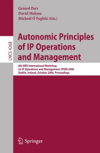 Cover image: Autonomic Principles of IP Operations and Management 1st edition 9783540477013