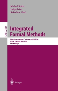 Titelbild: Integrated Formal Methods 1st edition 9783540437031