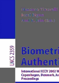 Imagen de portada: Biometric Authentication 1st edition 9783540437239