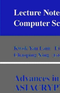 Imagen de portada: Advances in Cryptology - ASIACRYPT'99 1st edition 9783540666660