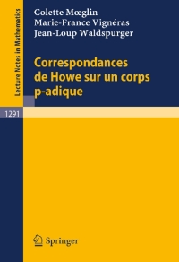 Cover image: Correspondances de Howe sur un corps p-adique 9783540186991