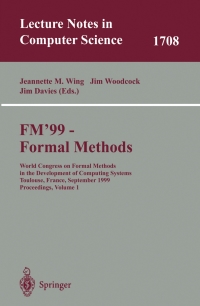 Imagen de portada: FM'99 - Formal Methods 1st edition 9783540665878
