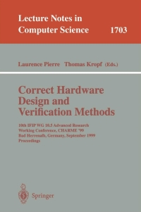 Cover image: Correct Hardware Design and Verification Methods 1st edition 9783540665595