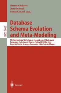 Cover image: Database Schema Evolution and Meta-Modeling 1st edition 9783540422723