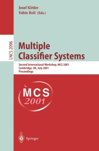 Imagen de portada: Multiple Classifier Systems 1st edition 9783540422846