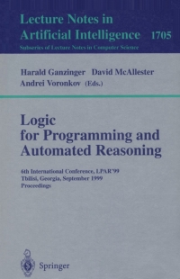 Imagen de portada: Logic Programming and Automated Reasoning 1st edition 9783540664925