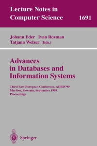 Imagen de portada: Advances in Databases and Information Systems 1st edition 9783540664857