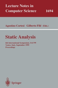 Cover image: Static Analysis 1st edition 9783540664598