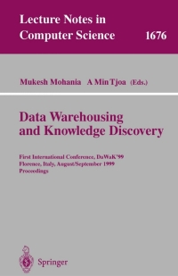 Imagen de portada: Data Warehousing and Knowledge Discovery 1st edition 9783540664581