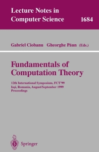 Imagen de portada: Fundamentals of Computation Theory 1st edition 9783540664123