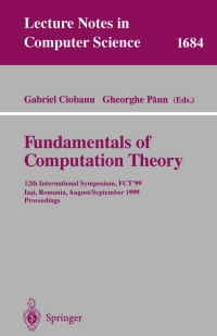 صورة الغلاف: Fundamentals of Computation Theory 1st edition 9783540664123