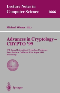 Cover image: Advances in Cryptology - CRYPTO '99 1st edition 9783540663478