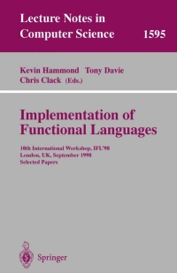 Cover image: Implementation of Functional Languages 1st edition 9783540662297