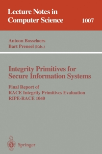 Imagen de portada: Integrity Primitives for Secure Information Systems 9783540606406