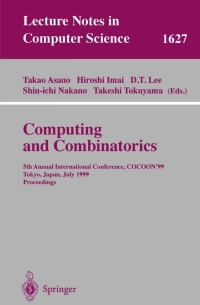 Cover image: Computing and Combinatorics 1st edition 9783540662006