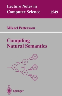 Cover image: Compiling Natural Semantics 1st edition 9783540659686