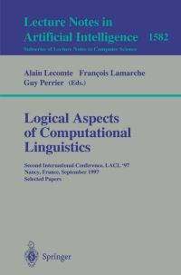 صورة الغلاف: Logical Aspects of Computational Linguistics 1st edition 9783540657514