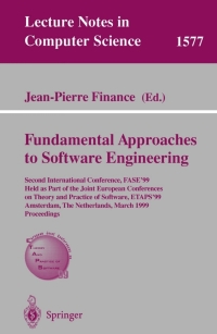 Immagine di copertina: Fundamental Approaches to Software Engineering 1st edition 9783540657187