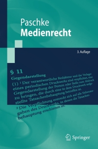 Cover image: Medienrecht 3rd edition 9783540490876