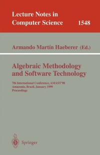 Cover image: Algebraic Methodology and Software Technology 1st edition 9783540654629