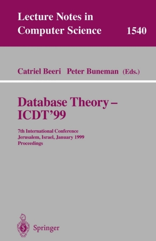 Cover image: Database Theory - ICDT'99 1st edition 9783540654520