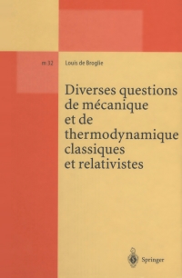 Imagen de portada: Diverses questions de mecanique et de thermodynamique classiques et relativistes 9783540594468
