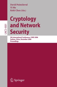 Omslagafbeelding: Cryptology and Network Security 1st edition 9783540494621