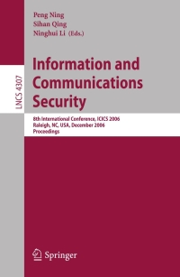 Imagen de portada: Information and Communications Security 1st edition 9783540494966