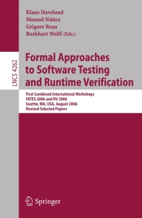 Cover image: Formal Approaches to Software Testing and Runtime Verification 1st edition 9783540496991