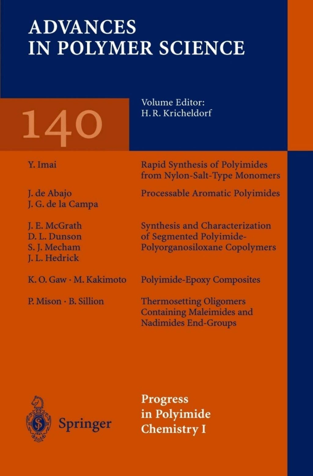 Progress in Polyimide Chemistry I 1st Edition