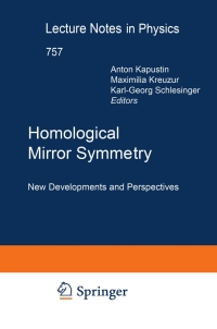 Imagen de portada: Homological Mirror Symmetry 1st edition 9783540680291