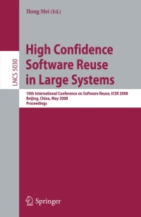 Imagen de portada: High Confidence Software Reuse in Large Systems 1st edition 9783540680628