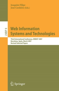 Immagine di copertina: Web Information Systems and Technologies 1st edition 9783540682578