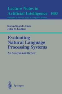 Titelbild: Evaluating Natural Language Processing Systems 9783540613091