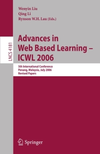 Cover image: Advances in Web Based Learning -- ICWL 2006 1st edition 9783540490272