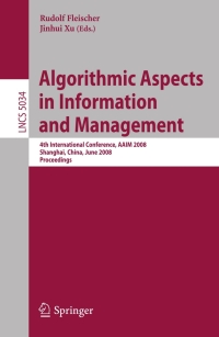 Cover image: Algorithmic Aspects in Information and Management 1st edition 9783540688655