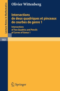 Titelbild: Intersections de deux quadriques et pinceaux de courbes de genre 1 9783540691372