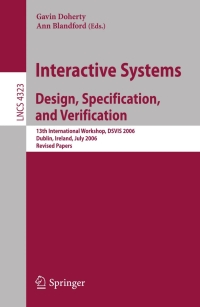 Cover image: Interactive Systems. Design, Specification, and Verification 1st edition 9783540695530