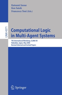 Imagen de portada: Computational Logic in Multi-Agent Systems 1st edition 9783540696186
