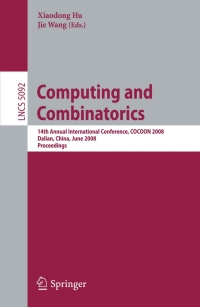 Imagen de portada: Computing and Combinatorics 1st edition 9783540697329