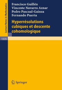 Immagine di copertina: Hyperresolutions cubiques et descente cohomologique 9783540500230