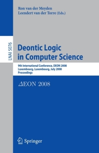 表紙画像: Deontic Logic in Computer Science 1st edition 9783540705246