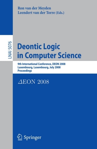 Imagen de portada: Deontic Logic in Computer Science 1st edition 9783540705246