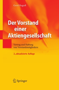 Cover image: Der Vorstand einer Aktiengesellschaft 2nd edition 9783540706403