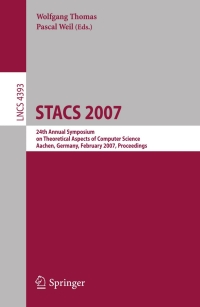 Cover image: STACS 2007 1st edition 9783540709176