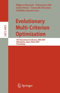 Titelbild: Evolutionary Multi-Criterion Optimization 1st edition 9783540709275
