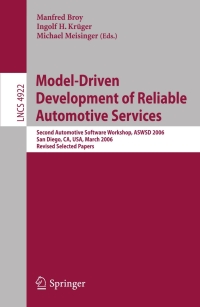 صورة الغلاف: Model-Driven Development of Reliable Automotive Services 1st edition 9783540709299