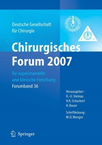 صورة الغلاف: Chirurgisches Forum 2007 für experimentelle und klinische Forschung 9783540711223