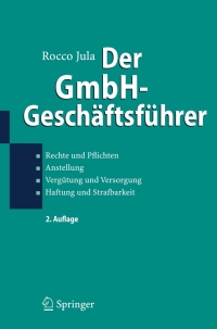 Imagen de portada: Der GmbH-Geschäftsführer 2nd edition 9783540711308